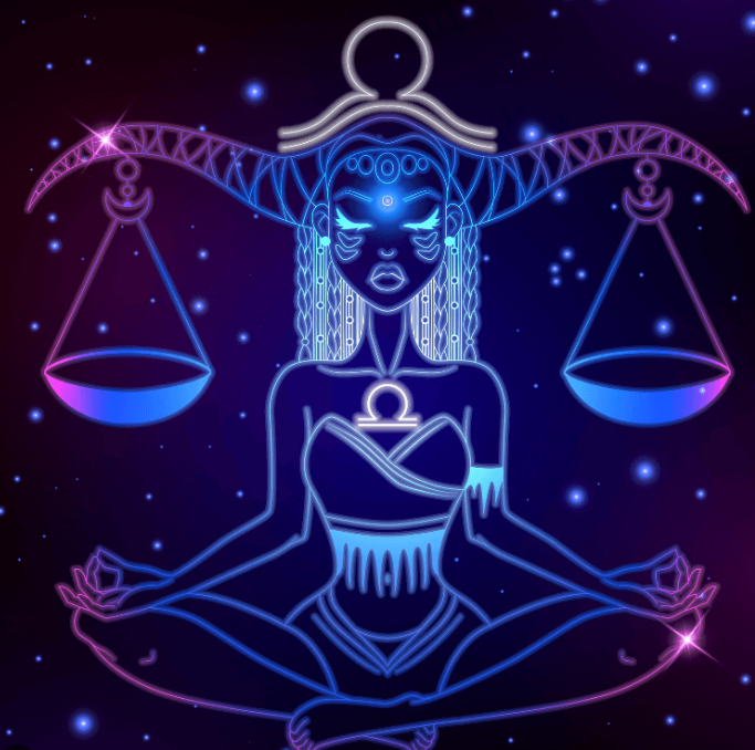 Celestial Libra scales artwork